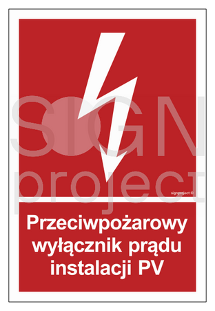 BC145 Fire protection circuit breaker for PV installation - sheet of 9 stickers