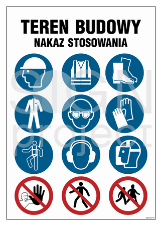 OI010 Construction Site, Mandatory Use - Pictograms