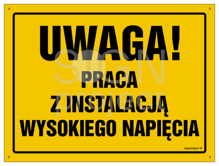 OA075 Uwaga! Praca z instalacją wysokiego napięcia