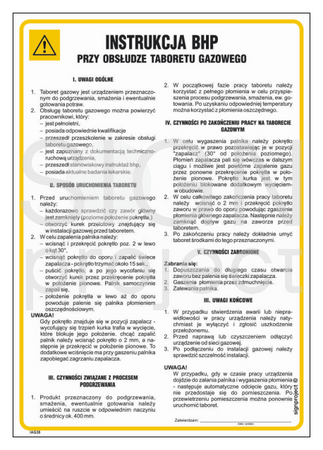IAG38 Health and safety instructions for the use of gas stools