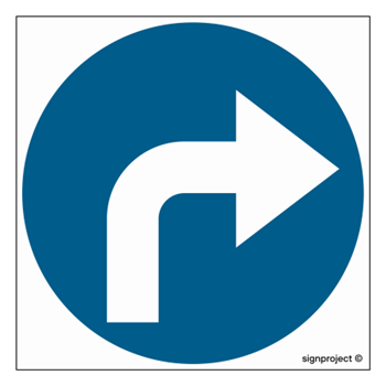 SA021 Driving right (turning behind sign)