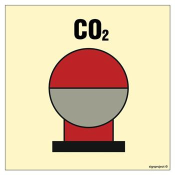 FE082 Fixed CO 2 fire extinguishing bottle in protected area