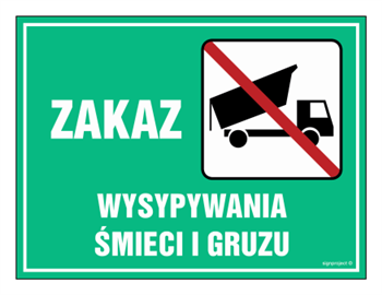 OB010 Zakaz wysypywania śmieci i gruzu