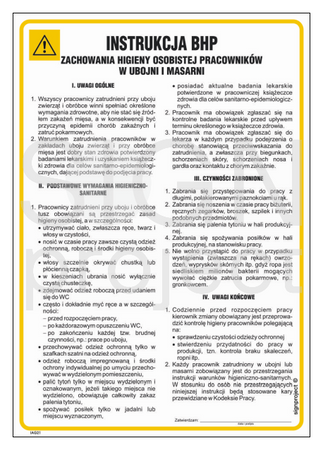 IAG21 Health and safety instructions for personal hygiene of employees in slaughterhouses and butchers