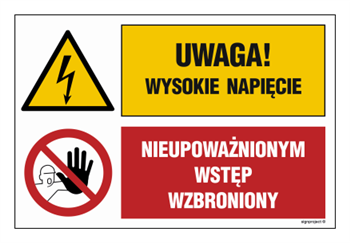 GN003 Uwaga! Wysokie napięcie Nieupoważnionym wstęp wzbroniony