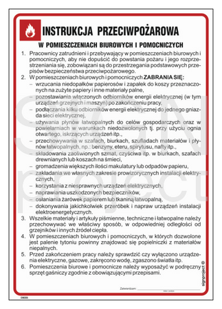 DB005 Instrukcja przeciwpożarowa w pomieszczeniach biurowych i pomocniczych