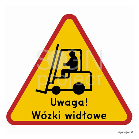 GE028 Uwaga! Wózki widłowe