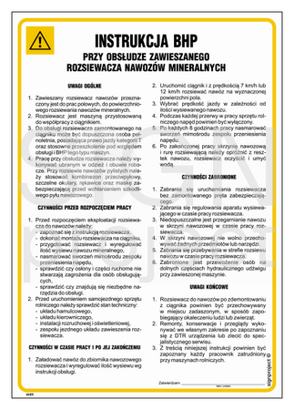 IAI05 Instrukcja BHP przy obsłudze zawieszanego rozsiewacza nawozów mineralnych