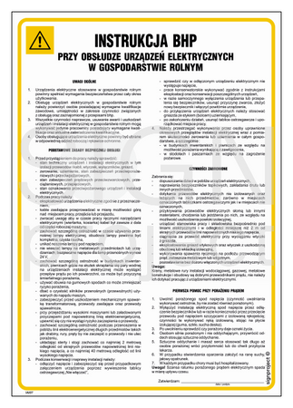 IAI07 Occupational health and safety instructions for operating electrical devices on a farm
