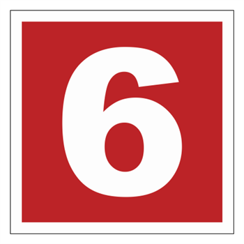 BC026 Number 6 - sheet of 12 stickers