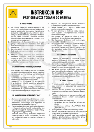 IAB04 Instrukcja BHP przy obsłudze tokarki do drewna