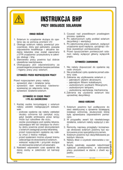 IAA36 Occupational health and safety instructions for operating the solarium