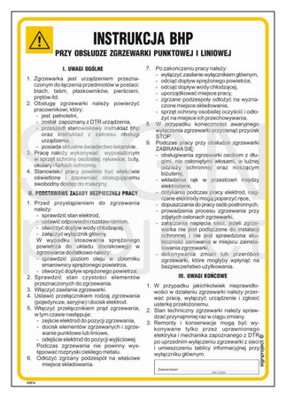 IAB16 Health and safety instructions for the use of spot and line welders