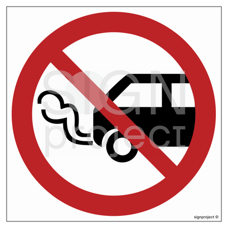 GB006 Do not leave internal combustion engines running - sheet of 12 stickers