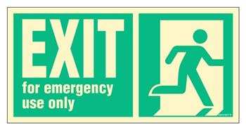 FB188 EXIT for emergency use only right