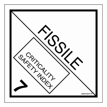 MB027 Explosives and articles. Class 7 fissile material - sheet of 12 stickers