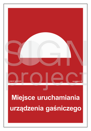 BB003 Miejsce uruchamiania urządzenia gaśniczego - arkusz 9 naklejek