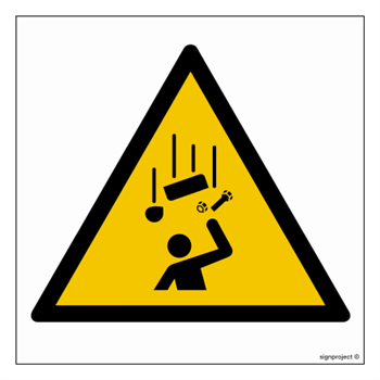 GD035 Falling objects warning - sheet of 12 stickers
