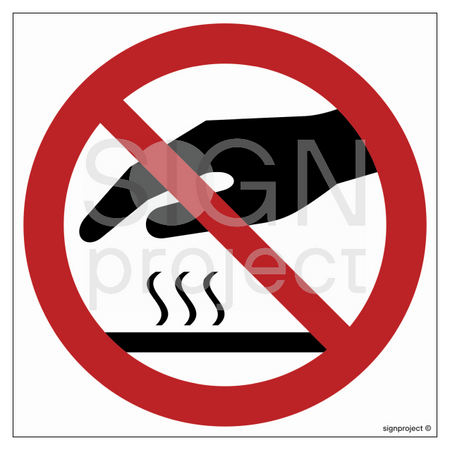 GB014 Do not touch. Hot surface - sheet of 12 stickers