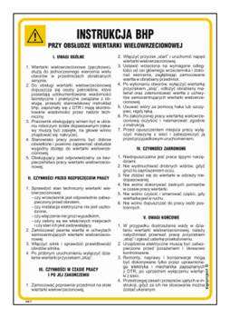 IAB17 Health and safety instructions when using a multi-spindle drilling machine