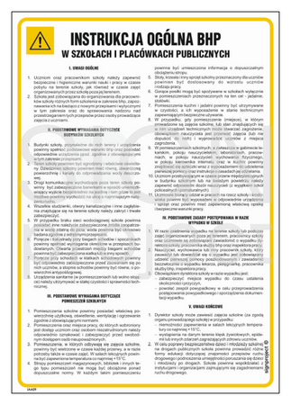 IAA09 General instruction on health and safety in schools and public institutions