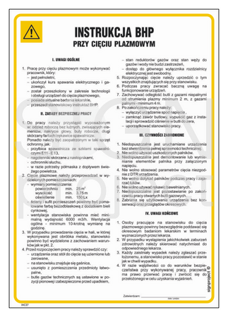 IAC27 Health and safety instructions for plasma cutting