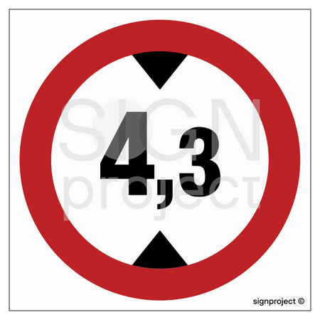 SA007 No entry for vehicles over 4.3 m high.