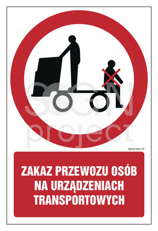 GC058 Zakaz przewozu osób na urządzeniach transportowych - opakowanie 10 sztuk