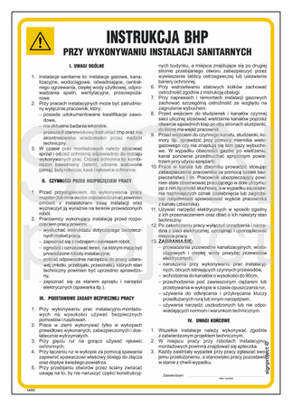 IAF11 Health and safety instructions for sanitary installations