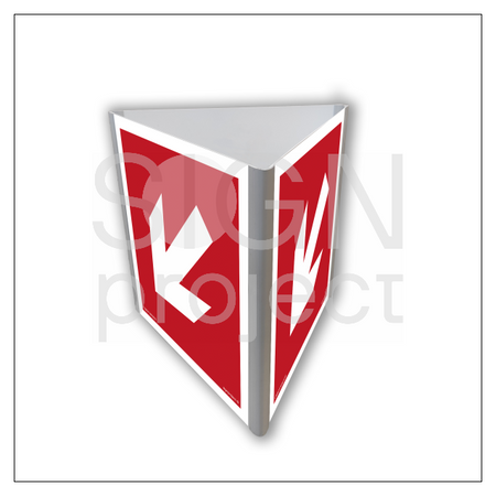 BA812 Direction to location of fire equipment or warning device (3D wall)