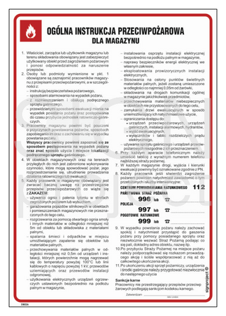 DB026 Ogólna instrukcja przeciwpożarowa dla magazynu