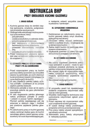 IAG40 Occupational health and safety instructions for gas cookers