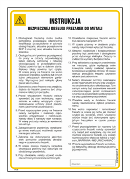 IAC05 Instrukcja BHP bezpiecznej obsługi frezarek do metali