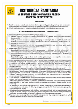 IAG25 Sanitary Instruction for Storage of Foodstuff Samples