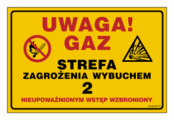 JD051 Attention! Gas. Explosion hazard zone 14