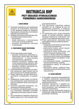 IAE16 Instrukcja BHP przy obsłudze podnośnika samochodowego hydraulicznego