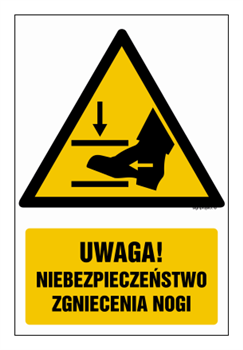 GF065 Attention! Danger of leg crush - sheet of 9 stickers