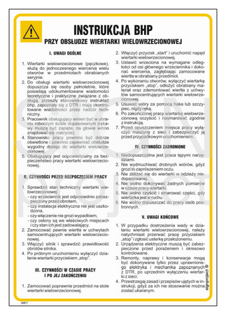 IAB17 Health and safety instructions when using a multi-spindle drilling machine
