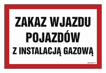ND061 Zakaz wjazdu pojazdów z instalacją gazową
