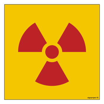 KA001 Warning sign for marking the immediate packaging of an open source of radiation