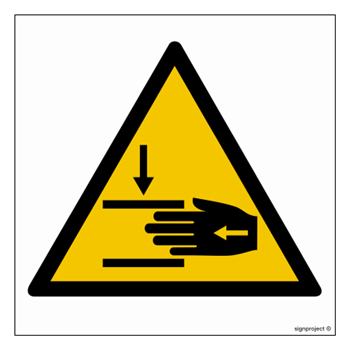 GE012 Danger of crushing hands - sheet of 12 stickers