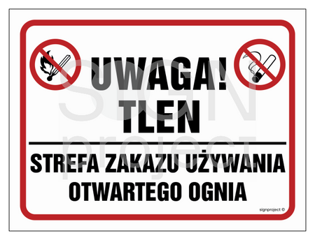 NB015 Attention oxygen! No open fire zone