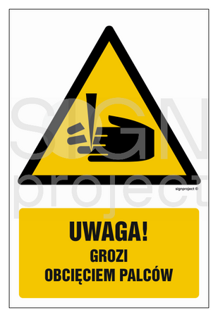 GF033 Uwaga- niebezpieczeństwo obcięcia palców