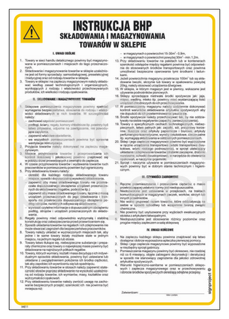 IAE11 Instructions for storing and warehousing goods in a shop