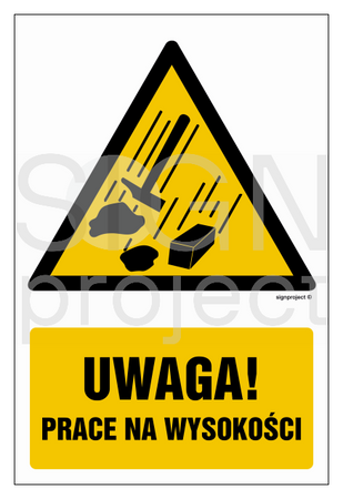 GF027 Caution - work at height - pack of 10
