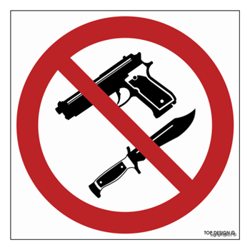 GB052 No Weapons - Sheet of 12 Stickers