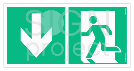 AE094 Direction to emergency exit down left