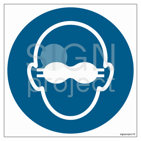 GJ007 Mandatory use of tinted safety goggles - sheet of 9 stickers