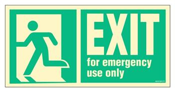 FB187 EXIT for emergency use only left