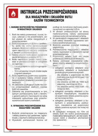 DB007 Instrukcja przeciwpożarowa dla magazynów i składów butli gazów technicznych